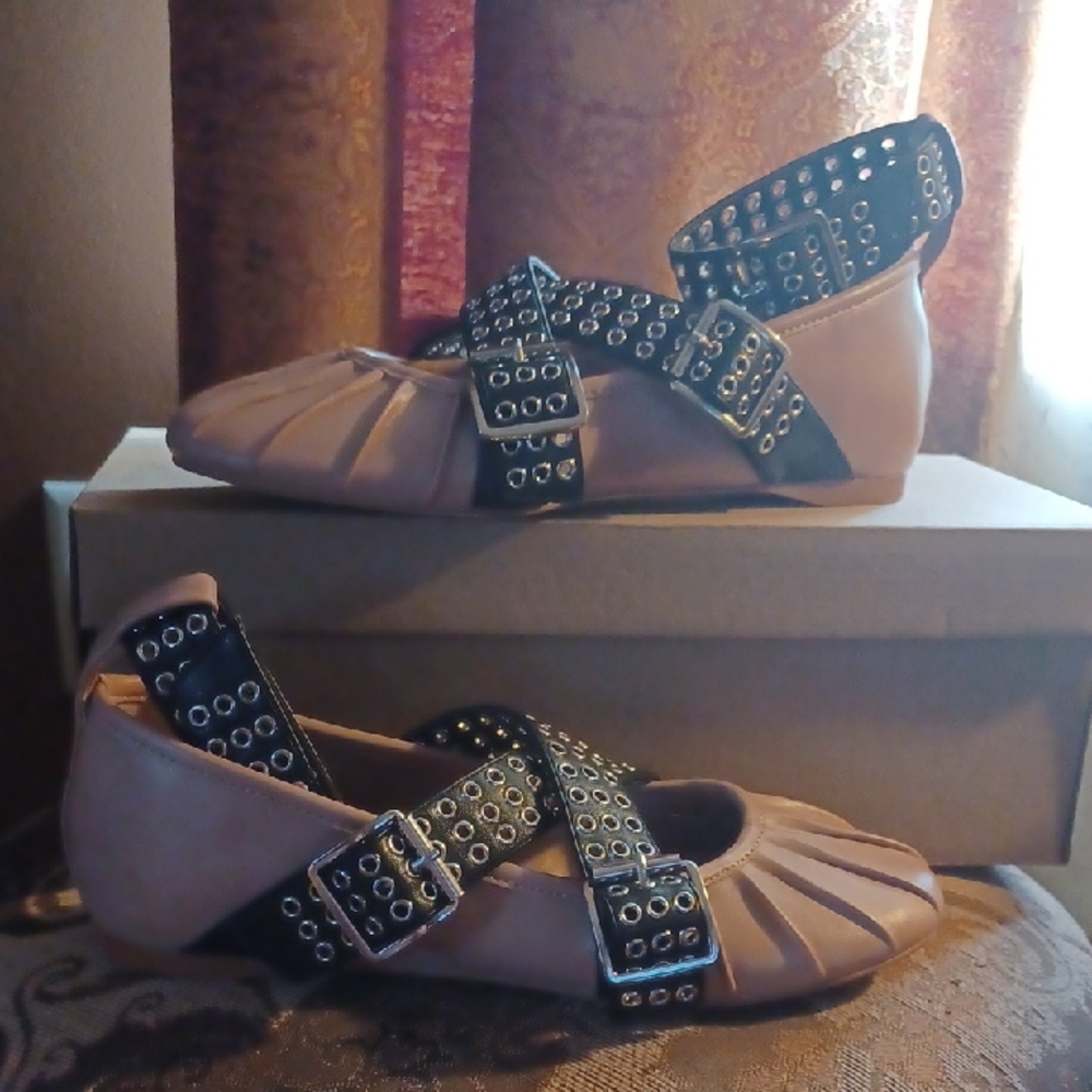 Steve Madden Studded Strap Ballet Flats - NWIB